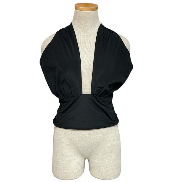 Vero Moda Top Women's Small Black Cropped Short Sleeve - Picture 1 of 15